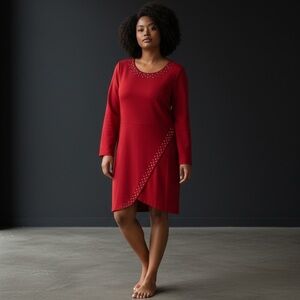 Michael Kors Scarlet Long Sleeve Dress with Embellishments XL